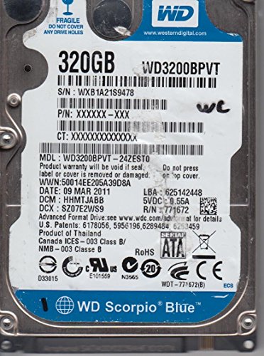 wd3200bpvt-24zest0、DCM hhmtjabb、Western Digital 320?GB SATA 2.5ハー (中古品)の通販は 15,642円