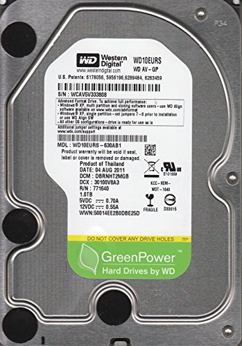 「未使用品」wd10eurs-630ab1、DCM dbrnht2mgb、Western Digital 1tb SATA 3.5ハードド (中古品)