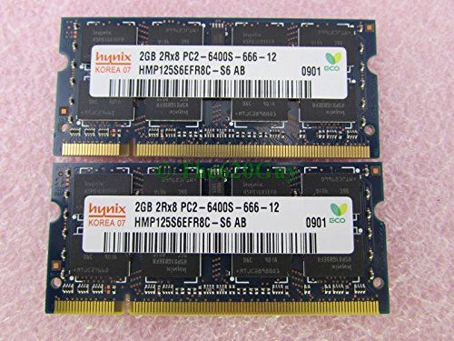 Hynix 4GB 2 x 2GB PC2-6400S DDR2 800 DDR2 SODIMM CL6 ラップトップ ノー(中古品)