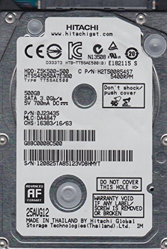 「非常に良い」hts545050?a7e380、PN 0j23435、MLC da4847、Hitachi 500?GB SATA 2.5ハー (中古品)