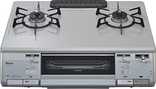 リンナイ ガステーブル 水無し両面焼 LP用 右強火 グレー KGM63VTGR LP(中古品)
