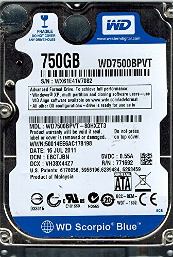 Western Digital wd7500bpvt-80hxzt3?750?GB DCM : ebctjbn(中古品)の通販は