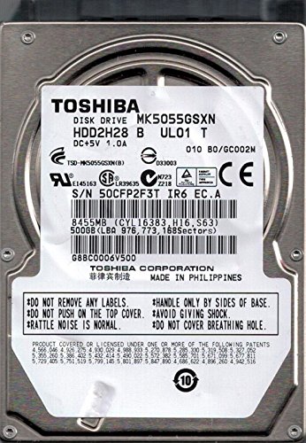 「未使用品」Toshiba MK5055GSXN 500GB HDD2H28 B UL01 T F/W: B0/GC002M(中古品)