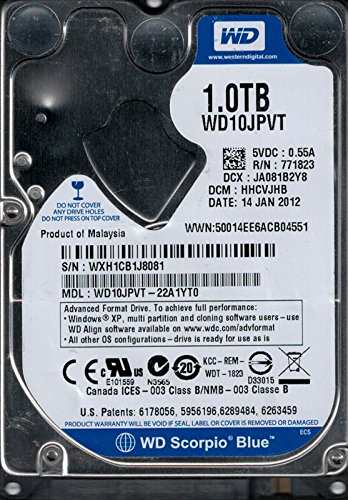 Western Digital wd10jpvt-22?a1yt0?1tb DCM : eh0vjhk(品) まとめて割