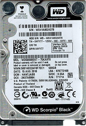 Western Digital wd5000bekt-75ka9t0?500?GB DCM : hantjabb(中古品)