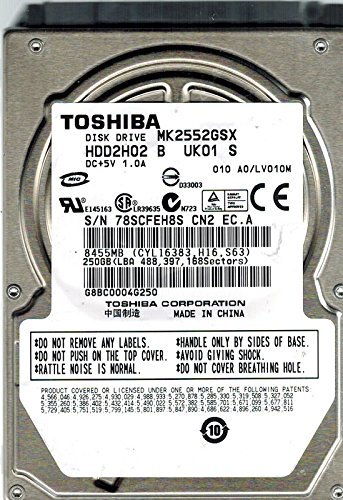 「未使用品」Toshiba mk2552gsx 250?GB hdd2h02?B uk01?S a0?/ lv010?m(中古品)