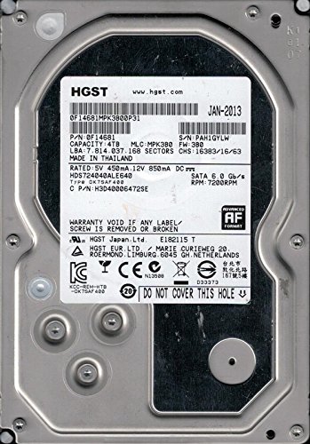 Hitachi hds724040ale640?P/N : 0?F14681?MLC : mpk3b0?4?TB(中古品)