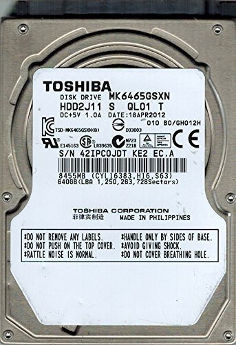 Toshiba mk6465gsxn 640?GB hdd2j11?S ql01?Tフィリピン(中古品)