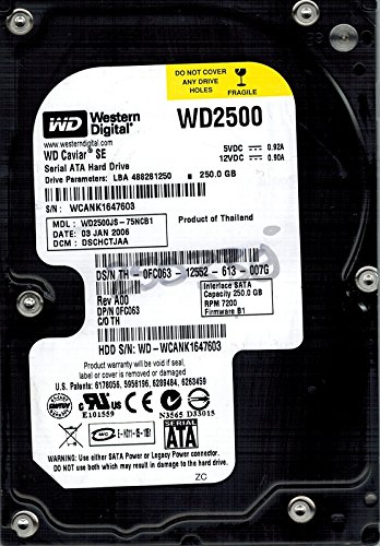 「非常に良い」wd2500js-75ncb1?Westernデジタル250?GB DCM : dschctjaa(中古品)