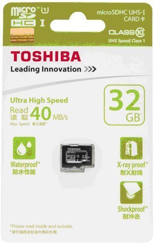 東芝 microSDHC 32GB 防水 40MB/s Class10 UHS-I TOSHIBA(中古品)
