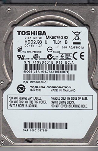 「未使用品」Toshiba mk5076gsxハードドライブ(中古品)