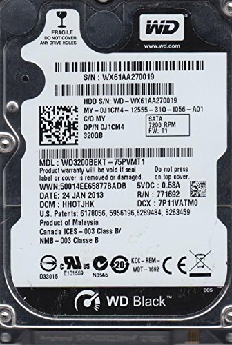 「未使用品」wd3200bekt-75pvmt1、DCM hhotjhk、Western Digital 320?GB SATA 2.5ハード(中古品)