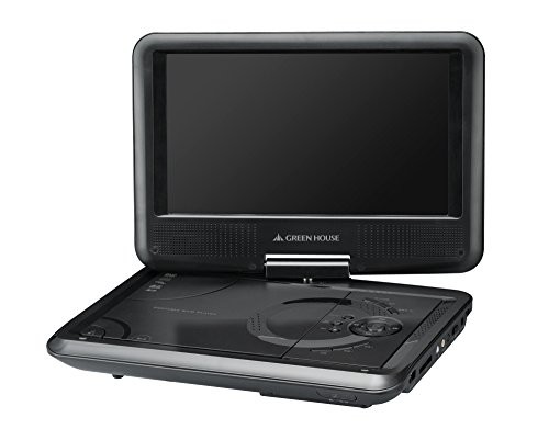 グリーンハウス 単3形乾電池対応 9型ワイド液晶搭載ポータブルDVD 