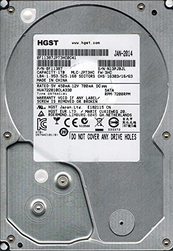 HGST HUA722010CLA330 P/N: 0F11387 MLC: JPT3HC 1TB。(中古品)