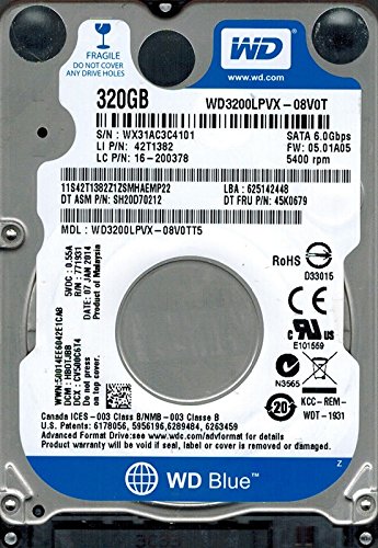 「未使用品」Western Digital WD3200LPVX-08V0TT5 320GB DCM:HBOTJBB(中古品)