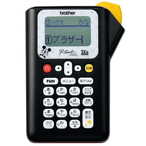 「非常に良い」ブラザー工業 ラベルライター P-touch J100 ミッキーブラック PT-J100MB(中古品)