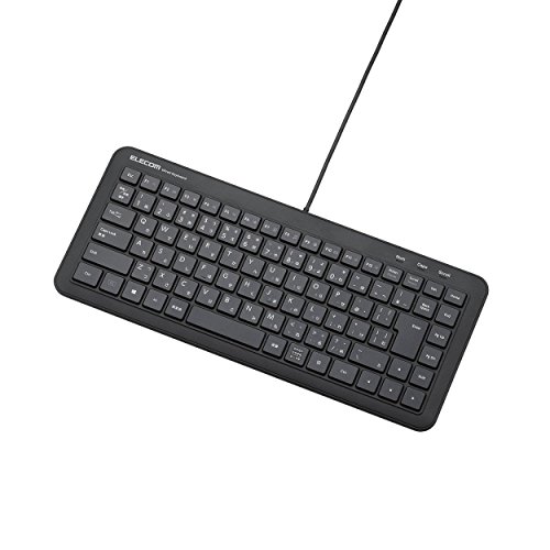 「未使用品」エレコム 有線ミニキーボード 静音タイプ メンブレン式 ブラック TK-FCM077(中古品)
