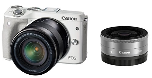 「非常に良い」Canon ミラーレス一眼カメラ EOS M3 ダブルレンズキット(ホワイト) EF-M18-(中古品)