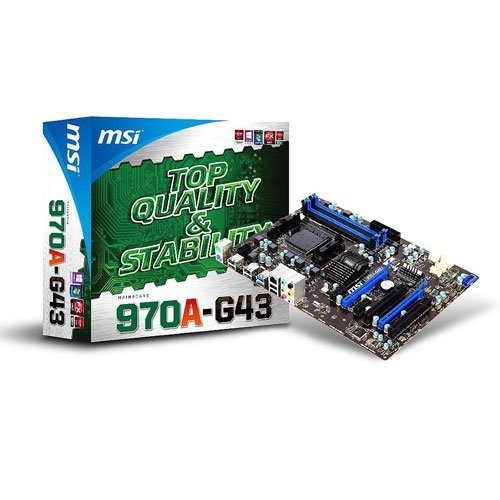 MSI 970A-G43 AMD 970 (Socket AM3+) DDR3 ATX Motherboard(中古品)