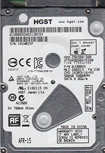 「非常に良い」日立 ハードドライブ SATA 2.5インチ 500GB HTS545050A7E680 PN 0J38065 ML(中古品)