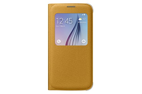 「未使用品」Galaxy S6用 S View Cover イエロー ファブリック素材 EF-CG920BYEGJP(中古品)