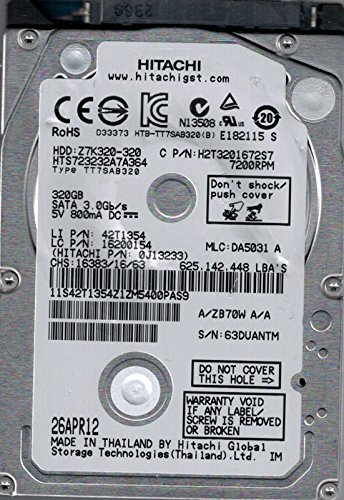 Hitachi hts723232?a7a364?320?GB P / N : 0j13233?MLC : 地方検事5031(中古品)