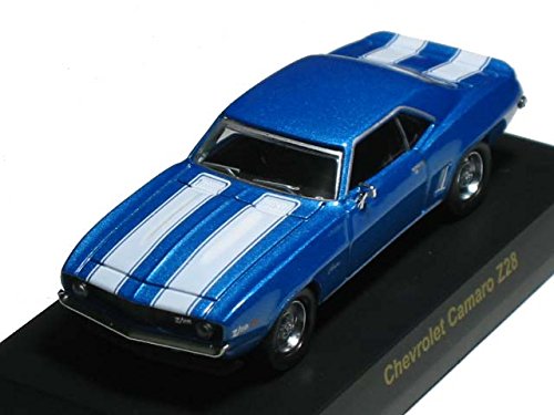 京商 1/64 USAスポーツカー ミニカーコレクション1 シボレー カマロ Z28 青(中古品)