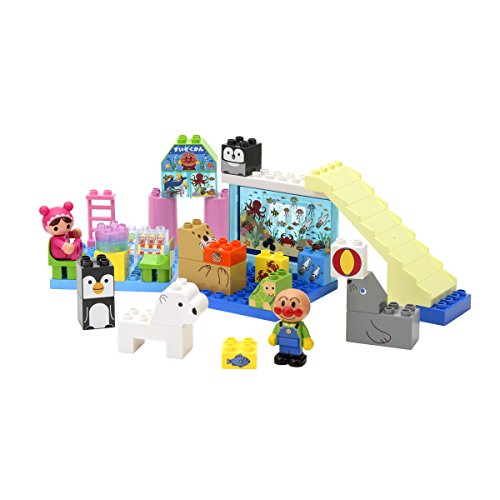 「未使用品」ブロックラボ アンパンマン キラキラこおりの水族館ブロックセット（ワール(中古品)