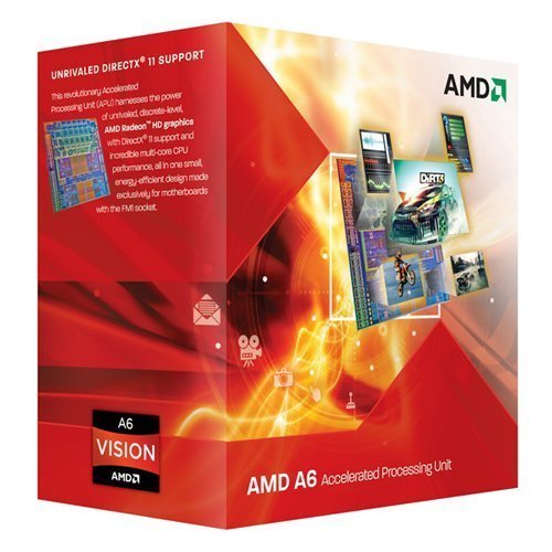 AMD A6-3500 APU with AMD Radeon 6530 HD Graphics 2.1/2.4GHz Socket FM1(中古品)