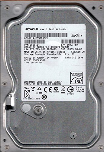 「非常に良い」Hitachi hcs5?C1050cla382?P/N : 0?F16114?MLC : jpc50fb 500?GB(中古品)