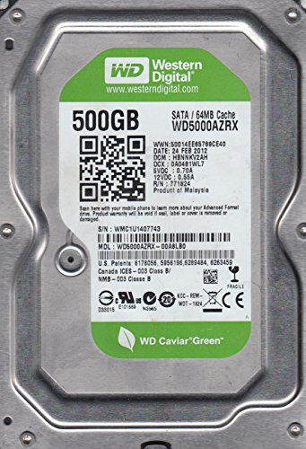 「非常に良い」wd5000azrx-00?a8lb0、DCM hbnnkv2ah、Westernデジタル500?GB SATA 3.5ハー(中古品)