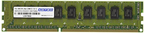 「ほぼ新品」アドテック DDR3L-1600 UDIMM ECC 4GB 省電力(中古品)