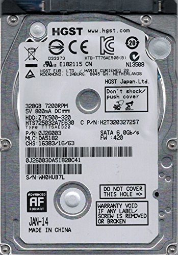 hts725032?a7e630?P/N : 0j26003?MLC : da5182?HGST 320?GB(中古品)