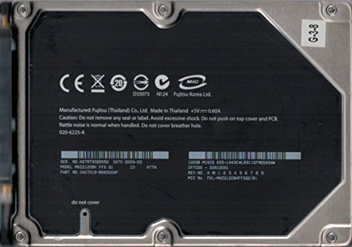 「非常に良い」mhz2120bh P / N : ca07018-b68300ap Fujitsu 120?GB MAC???655???1443?C日(中古品)