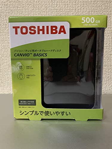 東芝 USB3.0接続 ポータブルハードディスク 500GB（ブラック）CANVIO BASIC(中古品)の通販は
