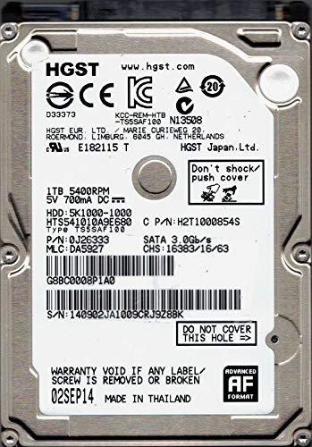hts541010?a9e680?P/N : 0j26333?MLC : da5927?HGST 1tb(中古品)の通販は