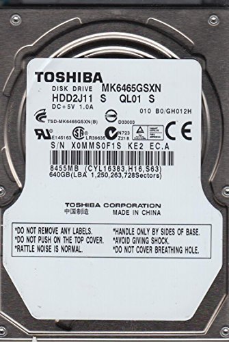 MK6465GSXN HDD2J11 S QL01 S Toshiba 640GB SATA 2.5 Hard Drive by Toshi(中古品)
