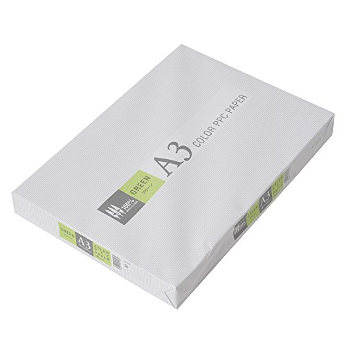 「未使用品」コピー用紙 A3 紙厚0.09mm 500枚 カラー グリーン(中古品)
