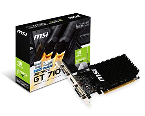 「ほぼ新品」MSI ファンレス・ロープロファイル対応 GeForce GT 710 グラフィックスカー(中古品)