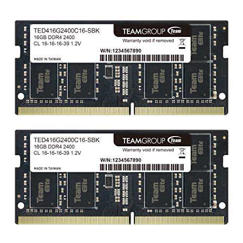 Team 32?GB (2?x 16?GB) Elite ddr4?pc4???19200?2400?MHz cl16モデルted43(中古品)