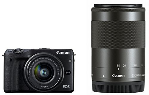 Canon ミラーレス一眼カメラ EOS M3 ダブルズームキット(ブラック) EF-M15-(中古品)