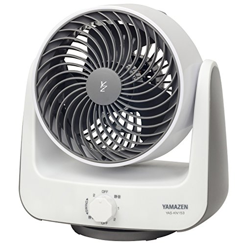 山善 15cm首振りサーキュレーター (静音モード搭載)(風量3段階) ホワイトグ(中古品)
