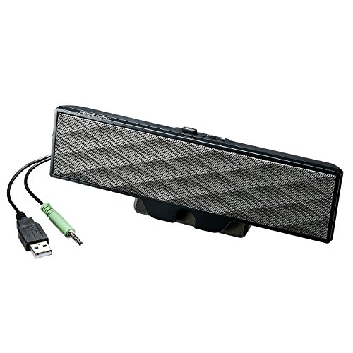 「ほぼ新品」サンワサプライ USB電源サウンドバースピーカー 6W クリップ式 MM-SPL11UBK(中古品)