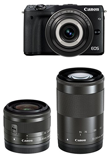 「非常に良い」Canon ミラーレス一眼カメラ EOS M3(ブラック)・クリエイティブマクロ トリ(中古品)