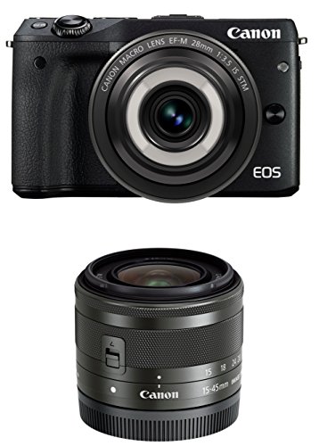 「非常に良い」Canon ミラーレス一眼カメラ EOS M3(ブラック)・クリエイティブマクロ ダブ(中古品)