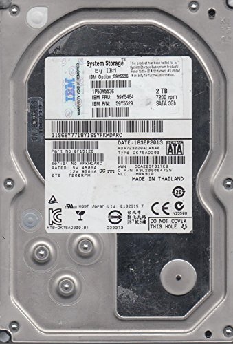 「未使用品」hua723020ala640、PN 0?F15126、MLC mrk910、IBM 2tb SATA 3.5ハードドライ(中古品)
