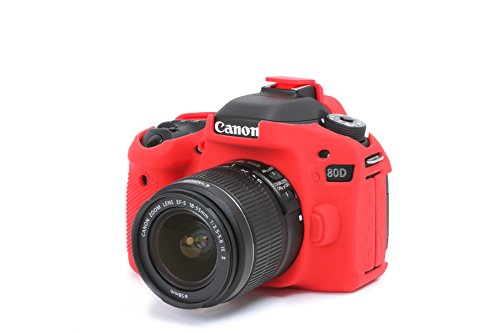 「ほぼ新品」DISCOVERED イージーカバー Canon EOS 80D 用 カメラカバー レッド　 液晶 (中古品)