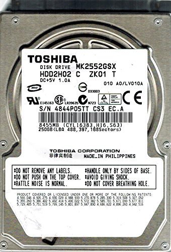 「非常に良い」Toshiba MK2552GSX 250GB HDD2H02 C ZK01 T A0/LV010A [並行輸入品](中古品)