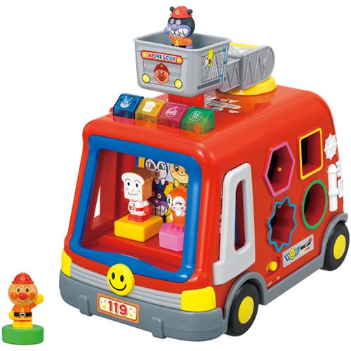 「未使用品」アンパンマン 音と光と手遊びいっぱい! DXパズル消防車(中古品)