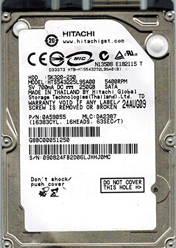 「非常に良い」Hitachi HTS543225L9SA00 P/N: 0A59055 250GB MLC: DA2387 [並行輸入品](中古品)